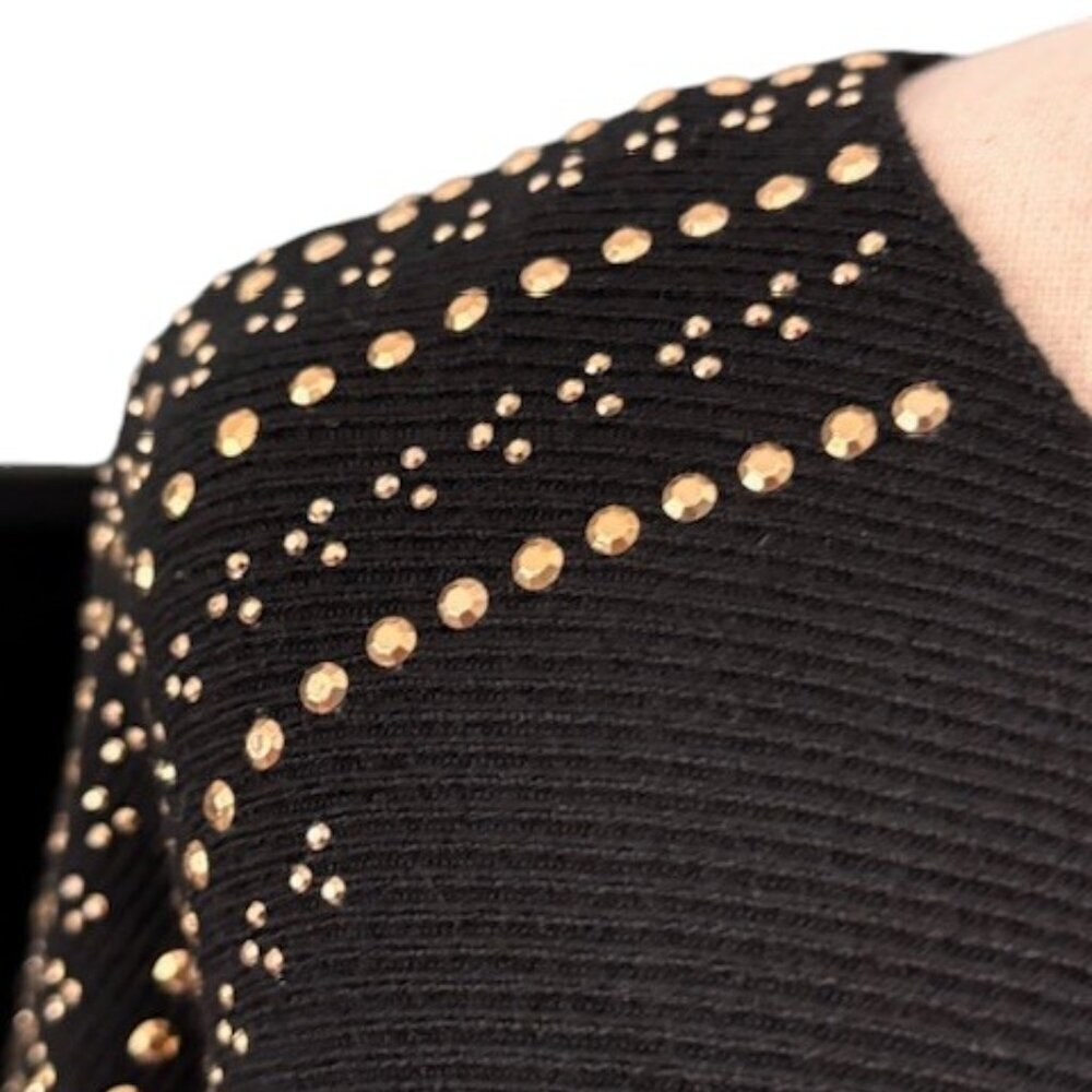 Luna Women's Black Knit Pullover Sweater Gold Beads Dolman Sleeve Plus 1x Nwt — image 3 of 8
